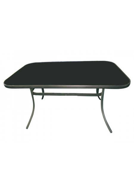 Black: mesa rectangular aluminio y cristal 150x90x72 cm